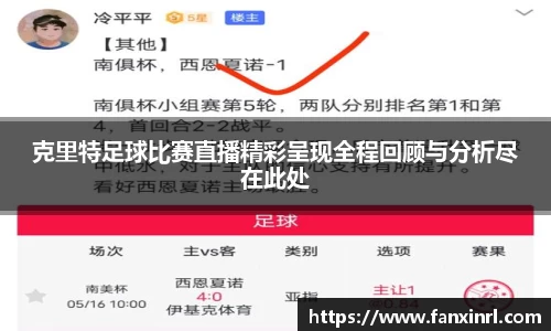 克里特足球比赛直播精彩呈现全程回顾与分析尽在此处