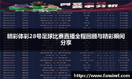 精彩体彩28号足球比赛直播全程回顾与精彩瞬间分享